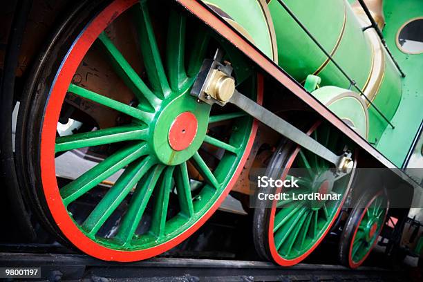 Locomotiva Ruote - Fotografie stock e altre immagini di Antico - Vecchio stile - Antico - Vecchio stile, Cerchio, Close-up