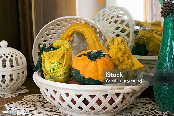 Autumn Pumpkin Composition Stock Photo - Download Image Now - Autumn, Basket, Color Image