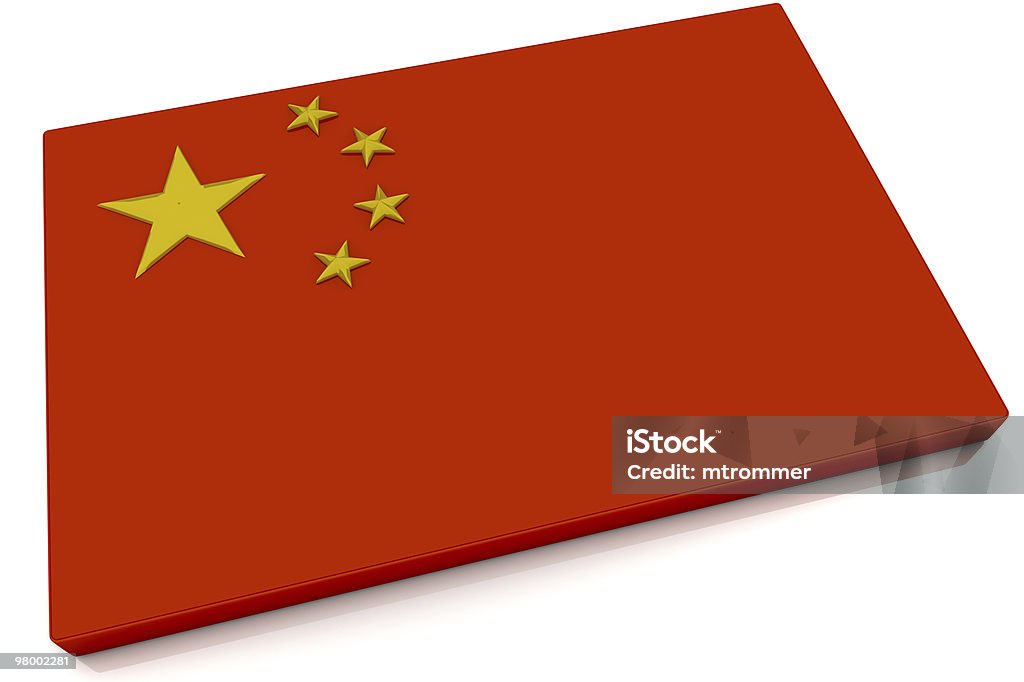 3 D bandeira da China em botão - Foto de stock de Bandeira royalty-free