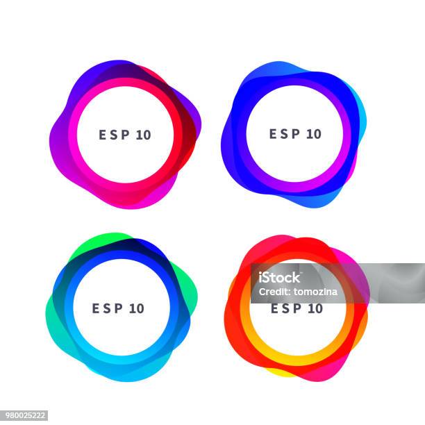 Modern Gradient Color Frames Stock Illustration - Download Image Now - Circle, Abstract, Shape