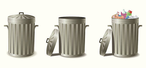 stockillustraties, clipart, cartoons en iconen met garbage cans - vuilnisemmer