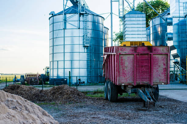istock Agricultural equipment and granary close-up, Latvia 980053954