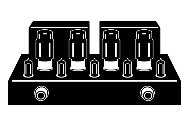 ilustrações de stock, clip art, desenhos animados e ícones de audio equipment for music experience. tube amplifier - vacuum tube