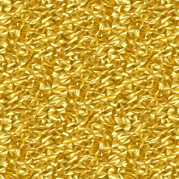 ilustrações, clipart, desenhos animados e ícones de papel alumínio amassado ouro textura abstrata sem costura de fundo - backgrounds shiny glitter crumpled