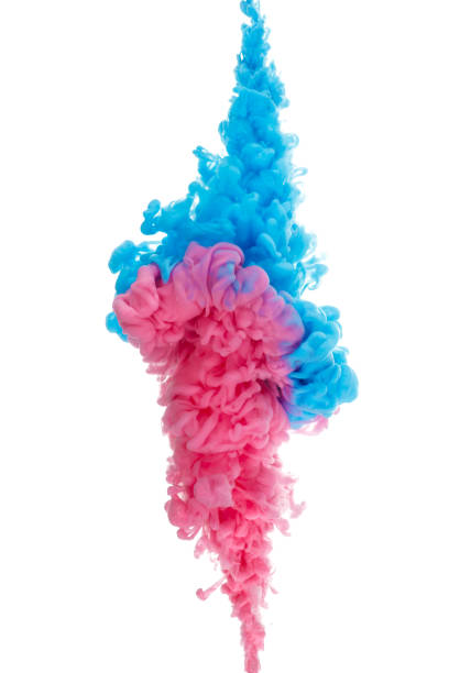 istock Blue and red paint splash isolated on white 980058454