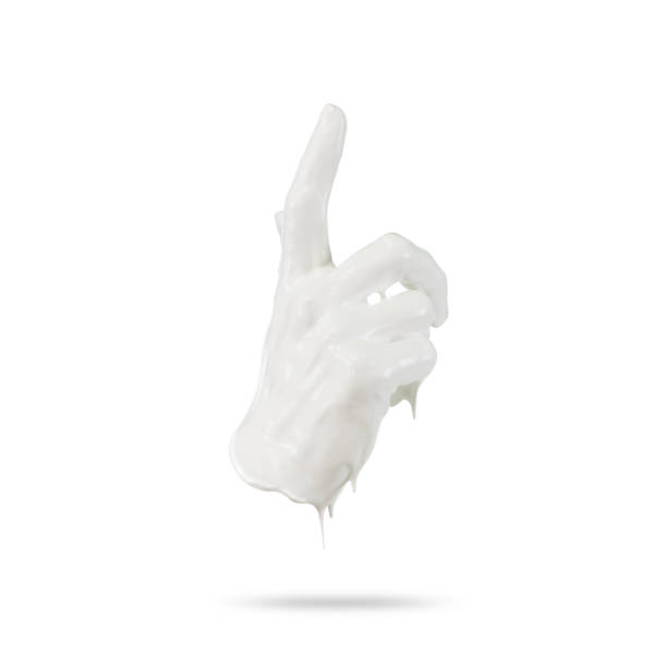 istock hand of ghost, devil hand, demon skin, halloween theme, white background, gesture attention 980058516