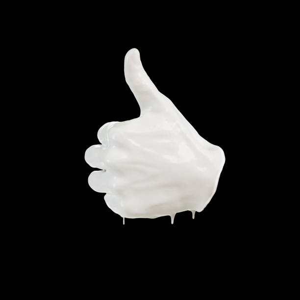 istock white hands of death ghost, devil hand, demon skin, halloween theme, black background, gesture thumbs up 980058538