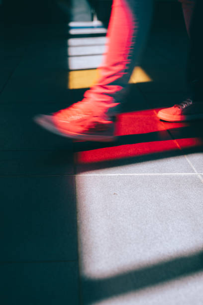 shadow of people walking on the street
