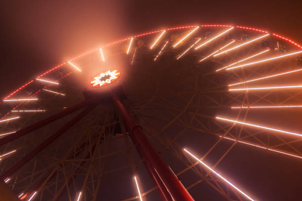 Scenic background with fog on Dubai eye ferris wheel in Dubai, Dubai, United Arab Emirates