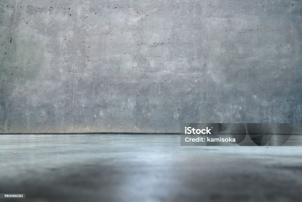 Parede de concreto e pavimento – interior de quarto - Foto de stock de Concreto royalty-free