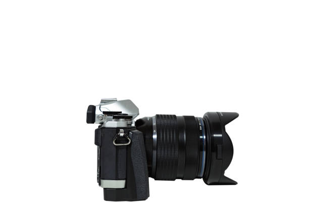 istock Closed up of mirrorless or digital camera isolated on white background. 980091028