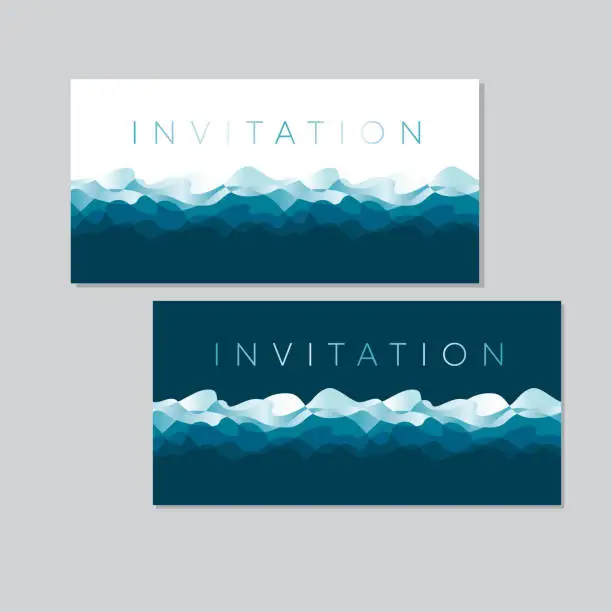 Vector illustration of Luxury blue amd sea water waves pattern. Ocean motif for header, card, invitation, poster, cover and other web and print design projects.