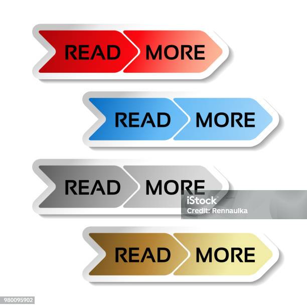 Read Buttons Logos Vector Read More Buttons With Arrows Labels On The White Background ...