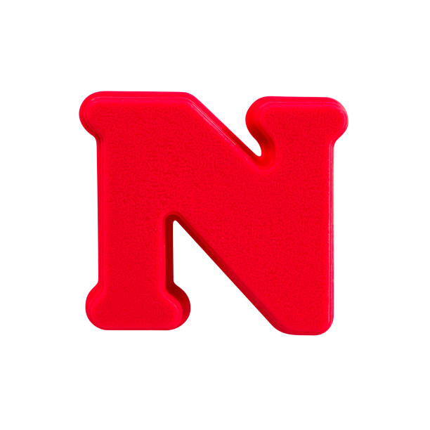 istock letter N uppercase alphabet plastic on white background with Clipping path 980109740