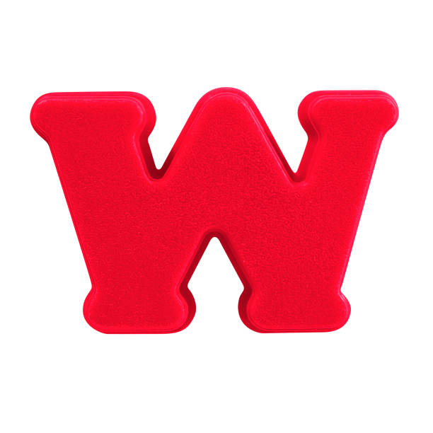 istock letter W uppercase alphabet plastic on white background with Clipping path 980110036