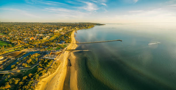 istock Aerial panorama of Frankston waterfront at sunset 980114620