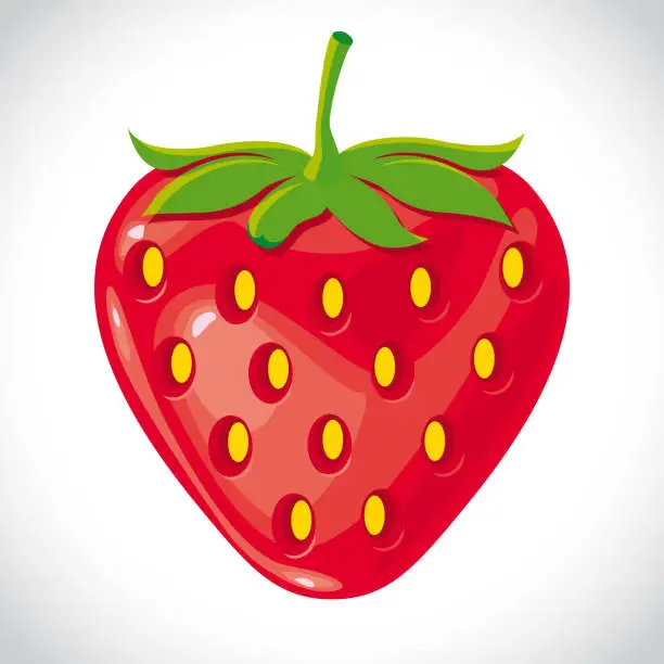 Vector illustration of Strawberry Clip Art Cartoon