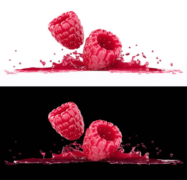 istock Raspberry berries in splash of juice 980123332