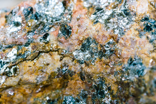 mica schist mineral sample under light microscopy
