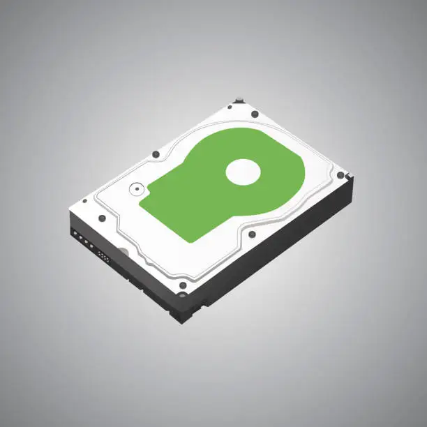 Vector illustration of Hard disk isometry