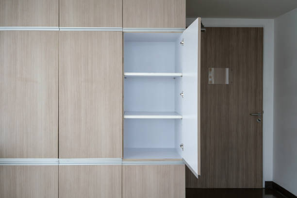 istock Contemporary modern fully fitted wooden storage cabinet for interior design. 980131854