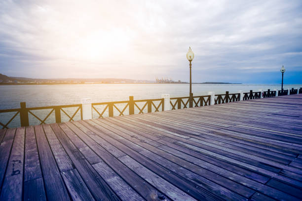 istock Wooden platform and sea landscape 980131982