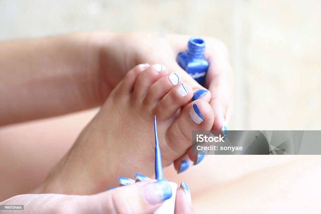 Pedicure  Blue Stock Photo