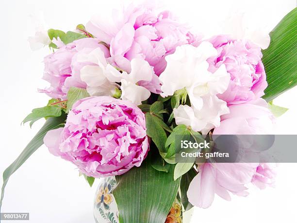 Bouquet Of Peonies Stock Photo - Download Image Now - Birthday, Bunch of Flowers, White Background