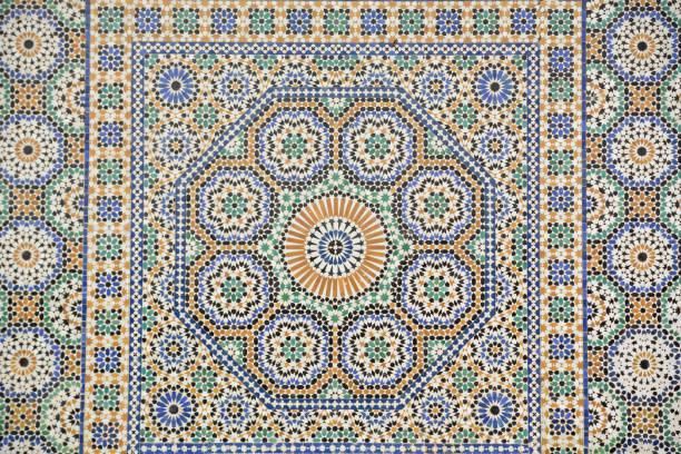 Detail of oriental mosaic, Morocco stock photo