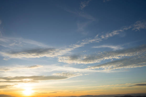istock Panoramic scenery of mountains at sunset 980170478