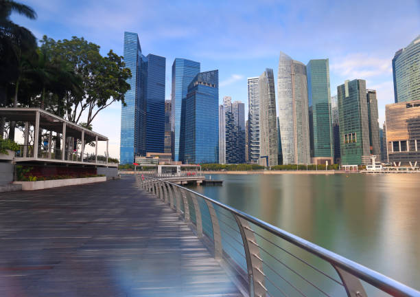 istock Cityscape Singapore with modern building around Marina bay 980175152