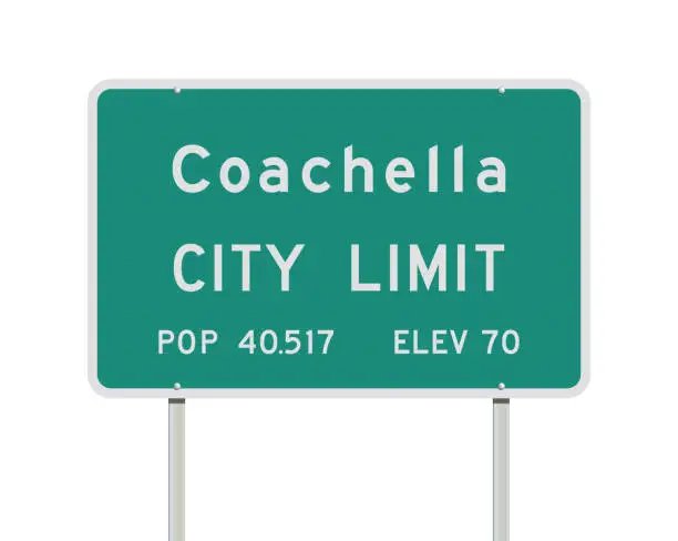 Vector illustration of Coachella City Limits road sign