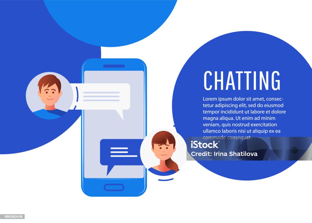 Chatting Pattern Communication Chatting Isometrics Flat Style Stock Illustration ...