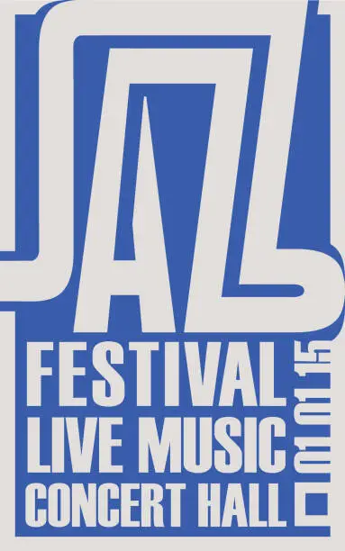 Vector illustration of poster for a jazz festival of live music