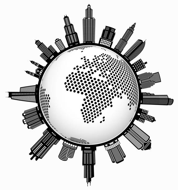 istock Africa Black and White Cityscape Skyline Background 980185794