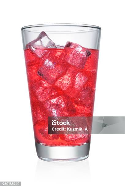 Glass Of Red Soda Isolated Stock Photo - Download Image Now - Drinking Glass, Drink, Red