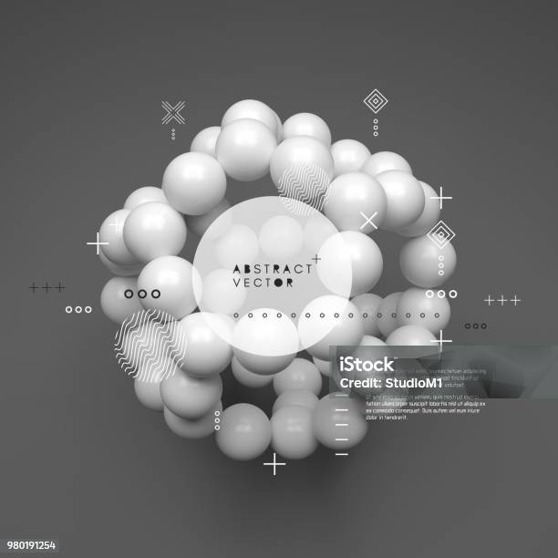 Molecule 3d Concept Illustration Vector Template Stock Illustration - Download Image Now