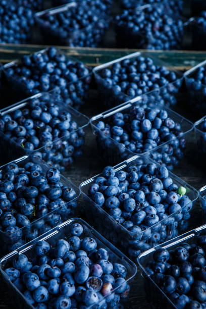 istock Fresh Picked Blueberries on Wooden Surface 980202950