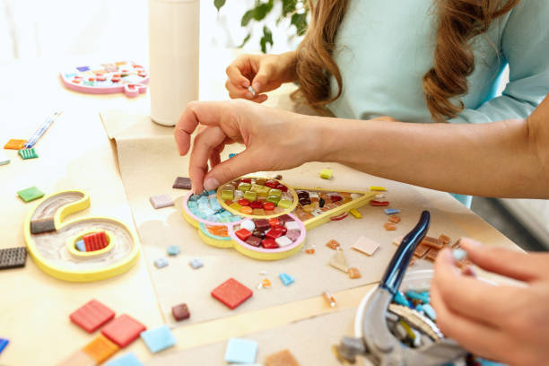 istock mosaic puzzle art for kids, children's creative game 980203784