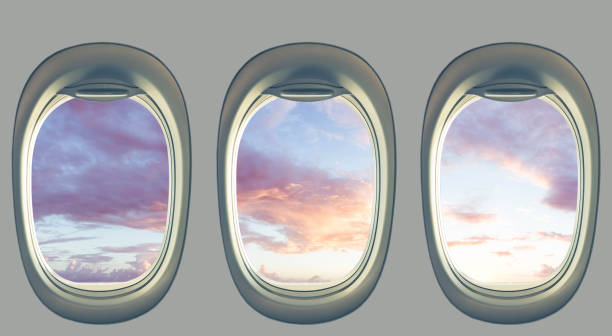 istock Beautiful sunset clouds seen from airplane windows 980224496