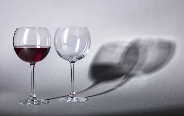Glasses of red wine, copy space for your text.