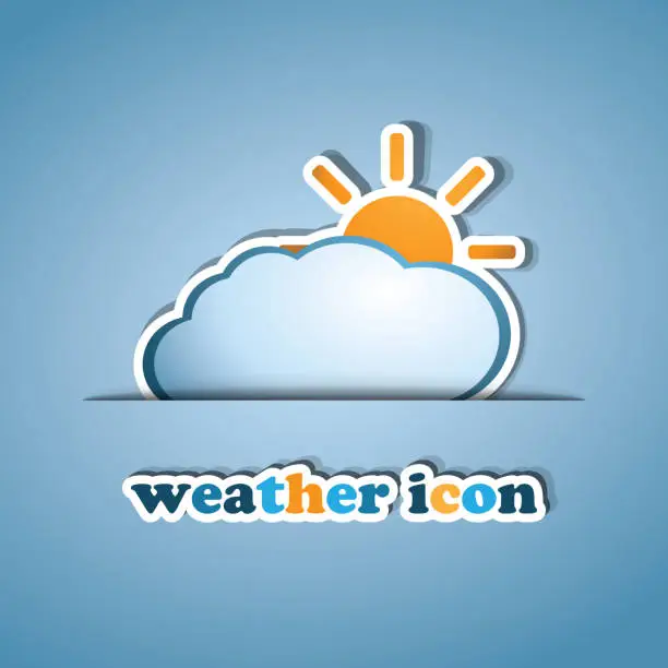 Vector illustration of Sun and Cloud Design