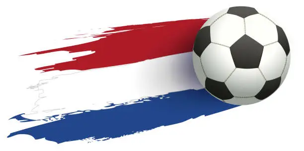 Vector illustration of Flag of the netherlands and soccer ball