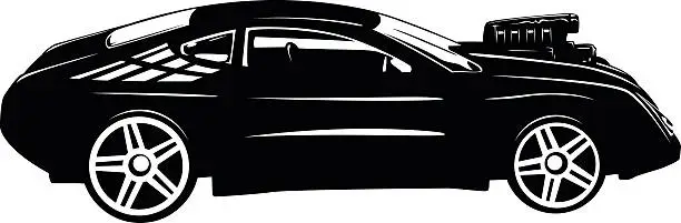 Vector illustration of Super charged car