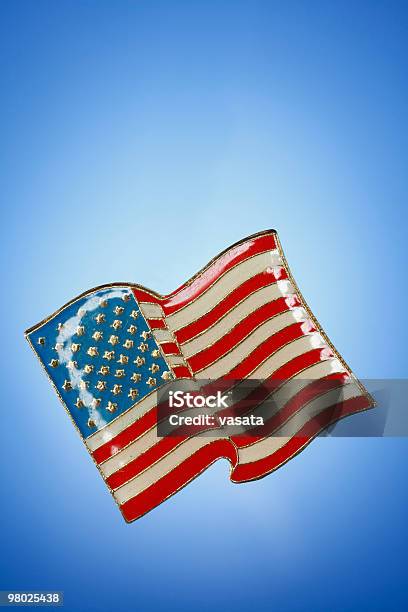 Shiny American Flag Stock Photo - Download Image Now - Brooch, Enamel, American Flag