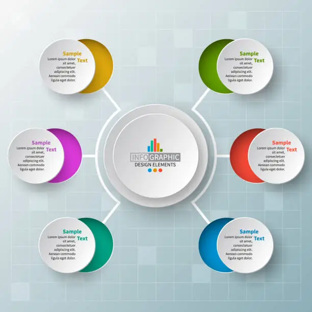 Vector illustration of Abstract 3D Paper Infographics