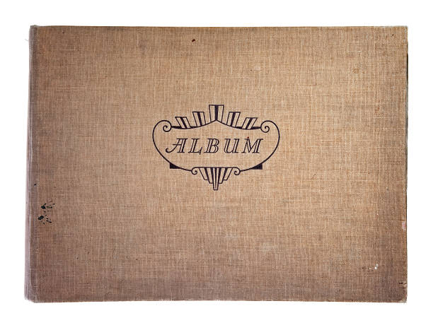 Cover of old photographic album stock photo