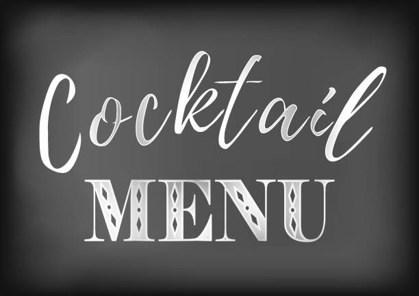 istock Calligraphy lettering of Cocktail menu stylized as chalk lettering 980266000