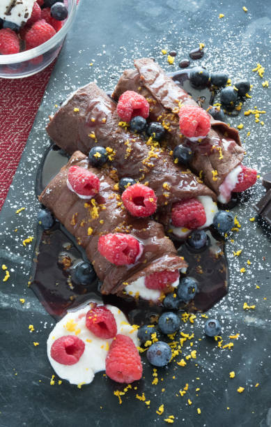 istock Chocolate Crepes filled with Ricotta and Mixed Berries 980269394