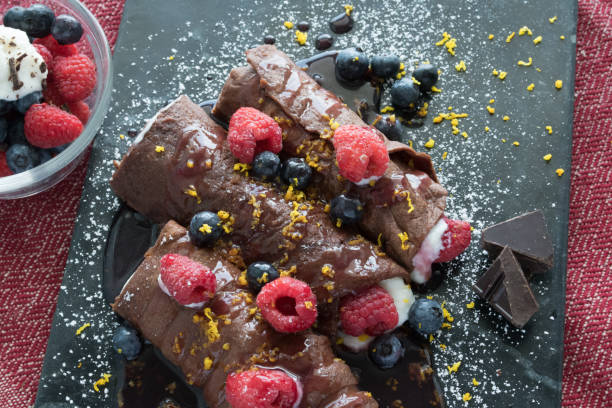 istock Chocolate Crepes filled with Ricotta and Mixed Berries 980269448